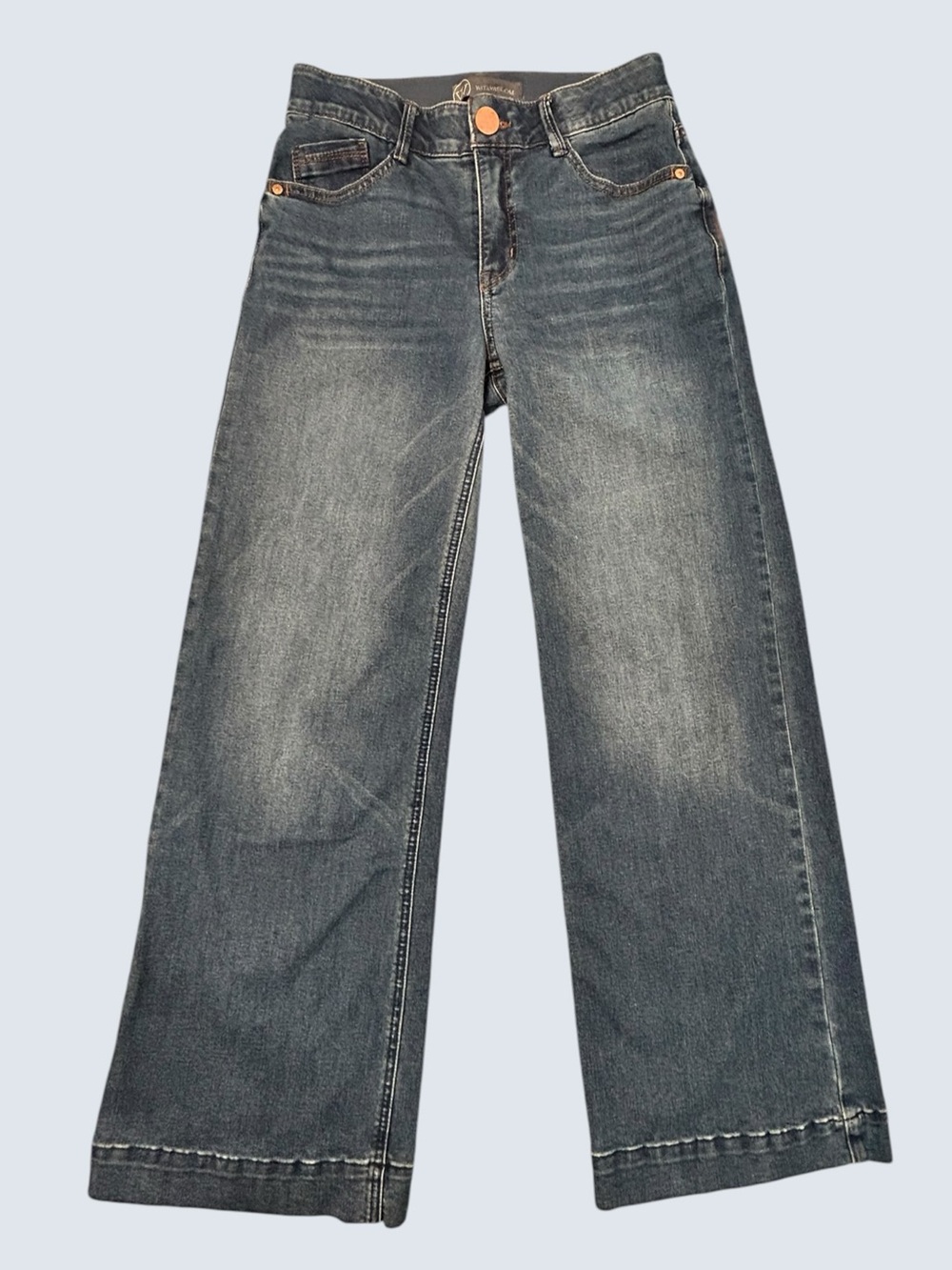 Wit & Wisdom Wide-Leg Jeans Faded Blue Women’s 4P 28x29 Stretch Denim Casual